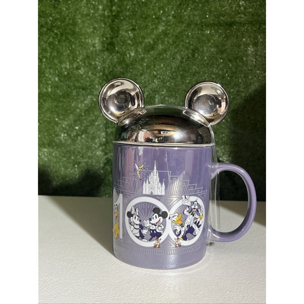 Disney Parks Mickey Mouse and Friends Disney 100 Mug with Silver lid